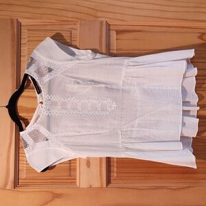 Karen Millen Boho Gauze Embroidered Cut Out Peplum Top Blouse 4